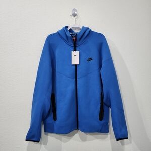 Nike Men’s Full Zip Tech Fleece Sportswear Hoodie Size M Photo Blue FB7921-435